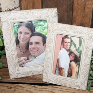 Ornate Set of Cream and Beige Ceramic Picture Frames